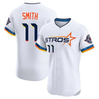 Houston Astros #11 Cam Smith Player White Fedasgoge City Connect Limited Elite Home Stitched Jerseys