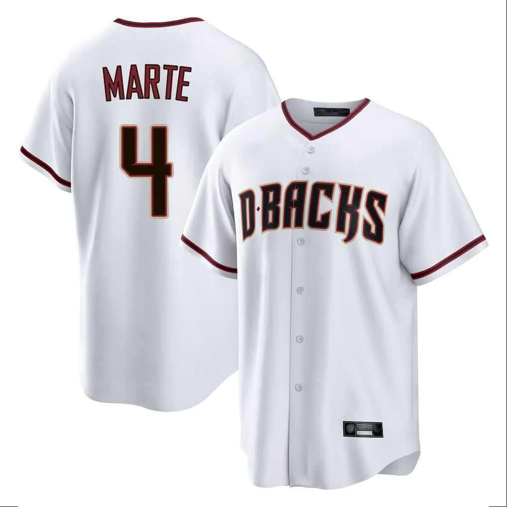 Arizona Diamondbacks #4 Ketel Marte Player White Fedasgoge Home Game Stitched Jerseys