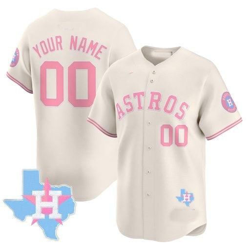 Custom Houston Astros Bubblegum Cream Fedasgoge Vapor Premier Limited Jersey ¨C All Stitched