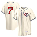 Chicago Cubs #7 Dansby Swanson Player Cream Fedasgoge Field of Dreams Home Game Stitched Jerseys
