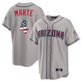 Arizona Diamondbacks #4 Ketel Marte Player Gray Fedasgoge USA 250 Fourth of July Home Game Stitched Jerseys