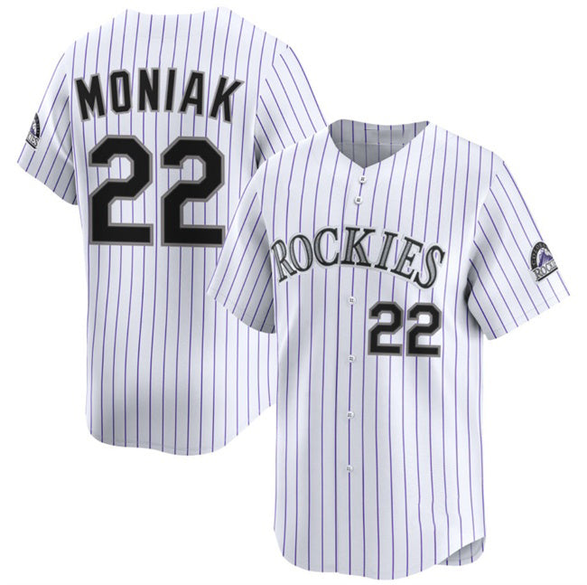 Colorado Rockies #22 Mickey Moniak White Fedasgoge Home Limited Stitched Jersey