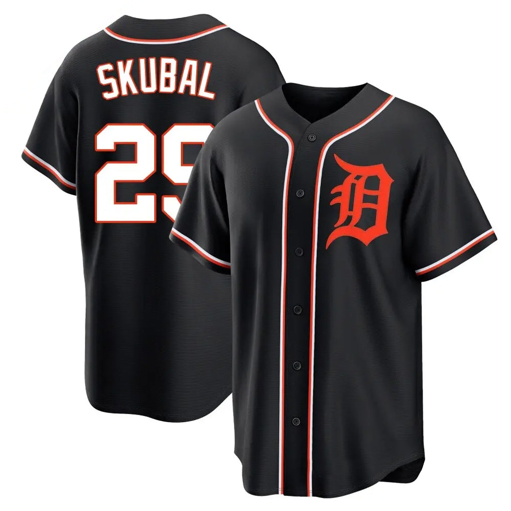 Detroit Tigers #29 Tarik Skubal Player Black Fedasgoge Fashion Out Home Game Stitched Jerseys