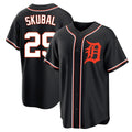 Detroit Tigers #29 Tarik Skubal Player Black Fedasgoge Fashion Out Home Game Stitched Jerseys