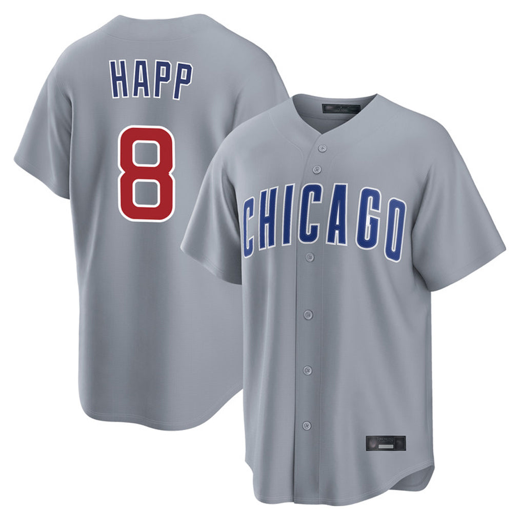 Chicago Cubs #8 Ian Happ Player Gray Fedasgoge Home Game Stitched Jerseys