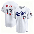 Los Angeles Dodgers #17 Shohei Ohtani White Fedasgoge USA 250 Fourth of July Limited Stitched Jersey