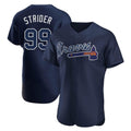 Atlanta Braves #99 Spencer Strider Player Navy Fedasgoge Alternate Limited Elite Home Game Stitched Jerseys
