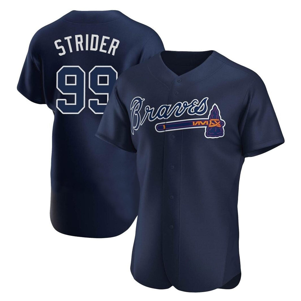 Atlanta Braves #99 Spencer Strider Player Navy Fedasgoge Alternate Limited Elite Home Game Stitched Jerseys