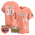 Custom Atlanta Braves Atliens & Peach Vapor Premier Limited Jersey ¨C All Stitched-Peach Fedasgoge