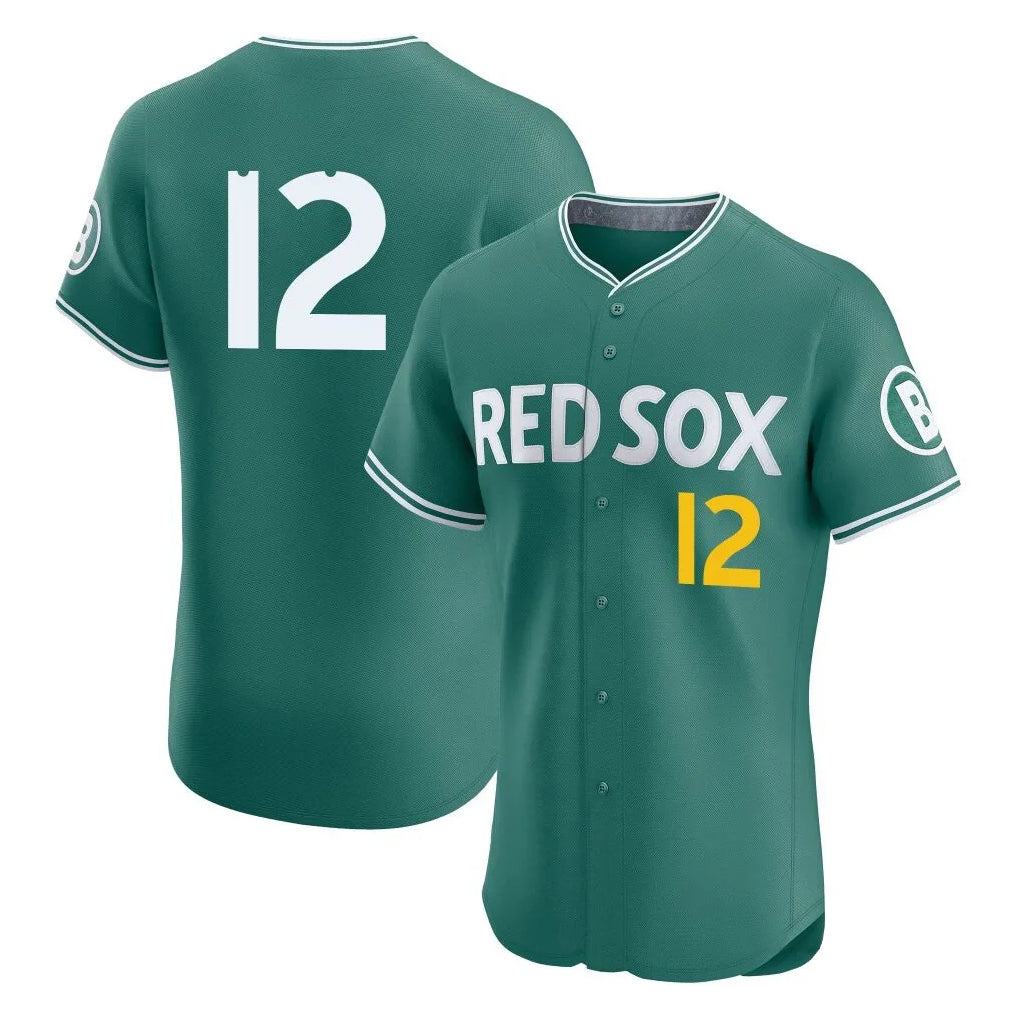 Boston Red Sox #12 Connor Wong Player Green Fedasgoge City Connect Limited Elite Home Game Stitched Jerseys1