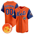 Custom New York Mets x Dragon Ball Royal Orange Fedasgoge Vapor Premier Limited Jersey - All Stitched