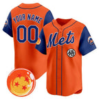 Custom New York Mets x Dragon Ball Royal Orange Fedasgoge Vapor Premier Limited Jersey - All Stitched
