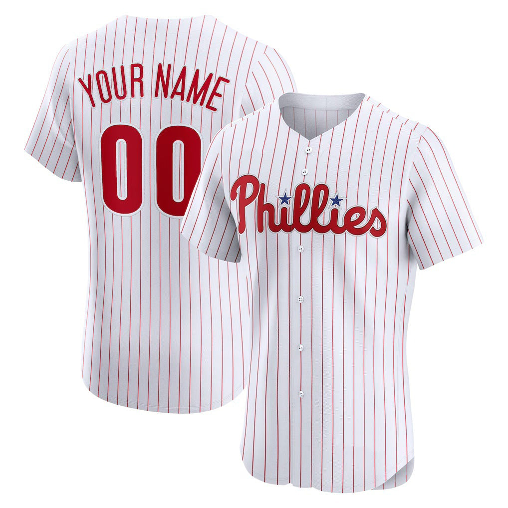 Custom Philadelphia Phillies White Fedasgoge Home Elite Jersey