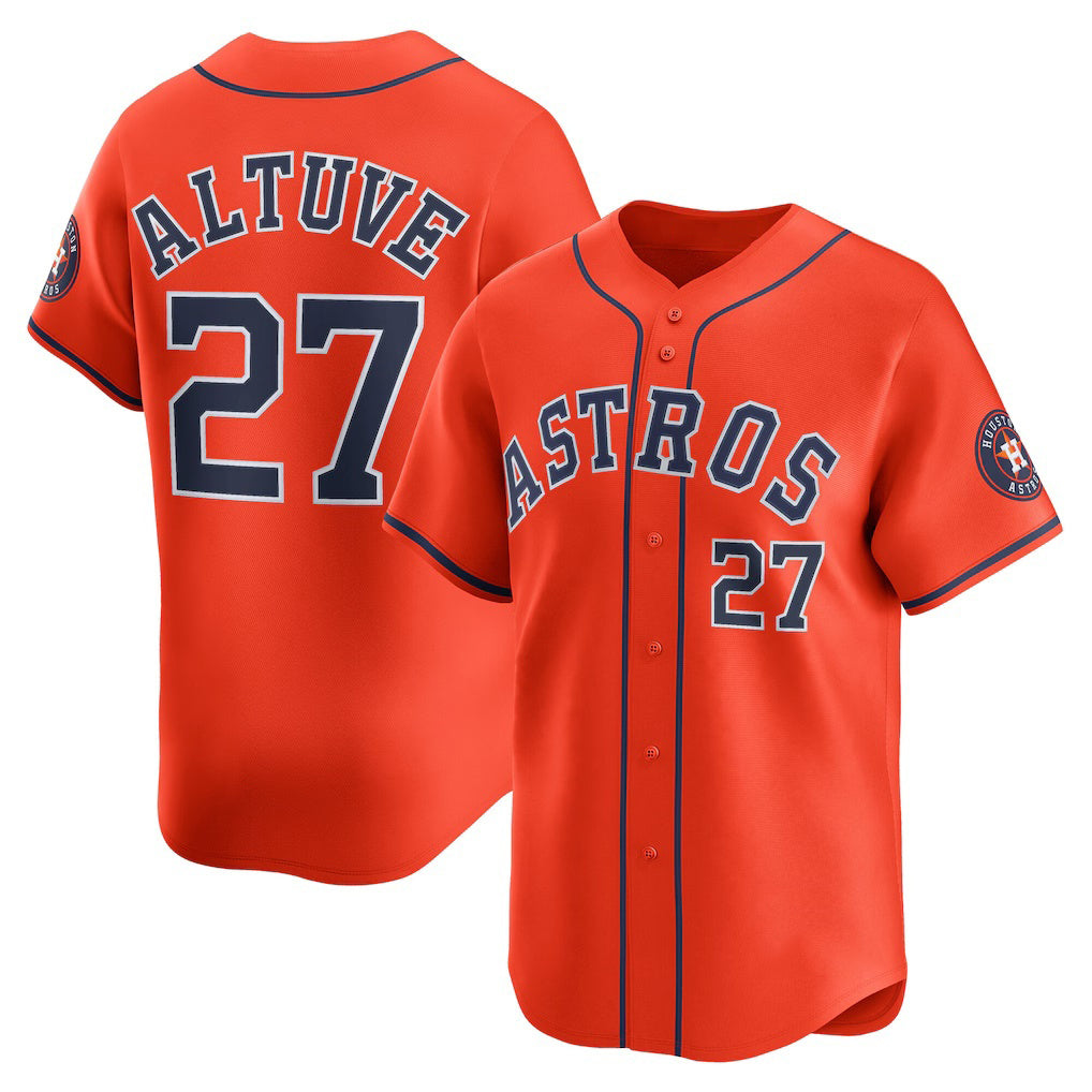 Houston Astros #27 Jose Altuve Orange Fedasgoge Alternate Limited Player Jersey