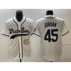 Chicago White Sox #45 Michael Jordan Number White Fedasgoge Cool Base Stitched Jersey