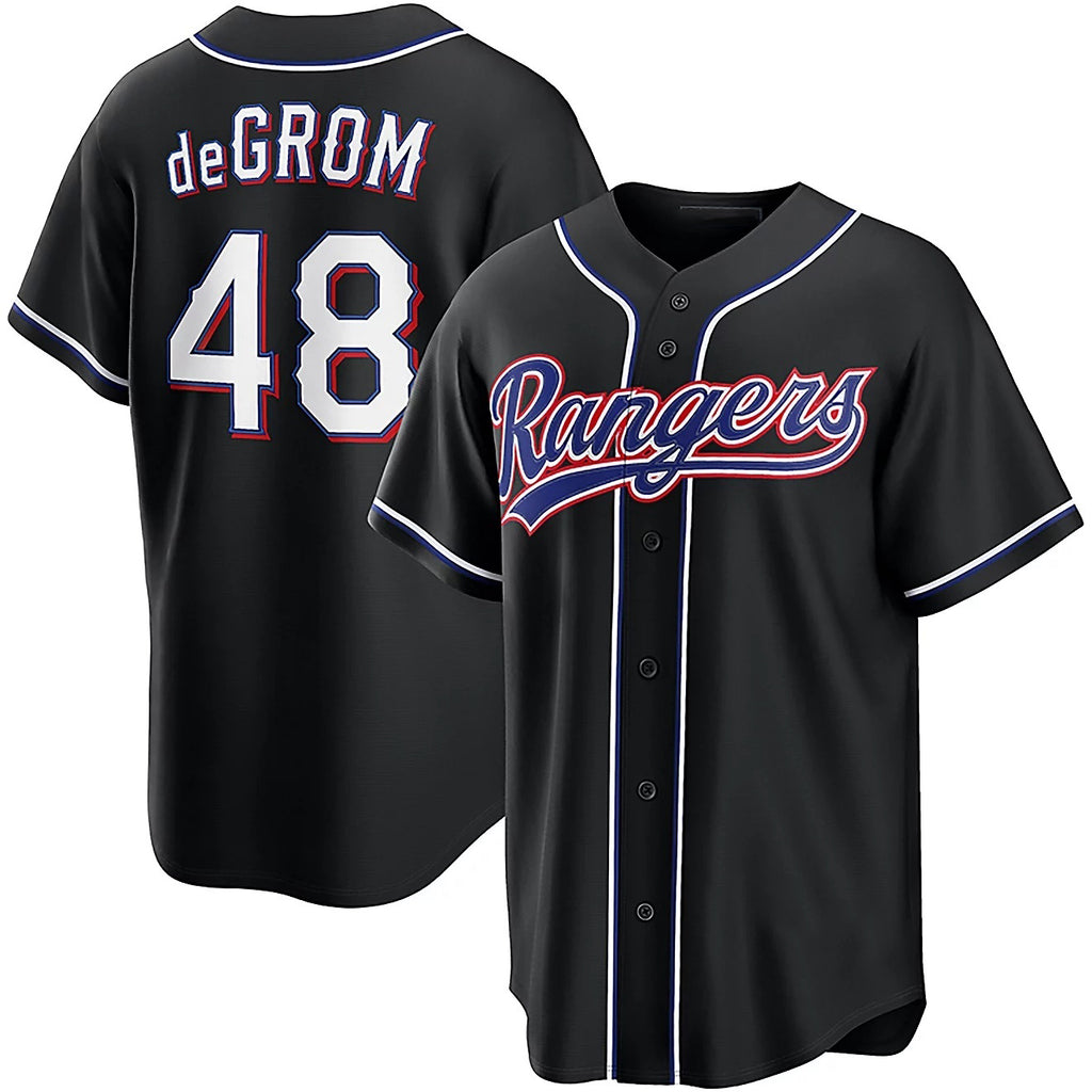 Texas Rangers #48 Jacob Degrom 2026 Black Fedasgoge Out Fashion Jersey