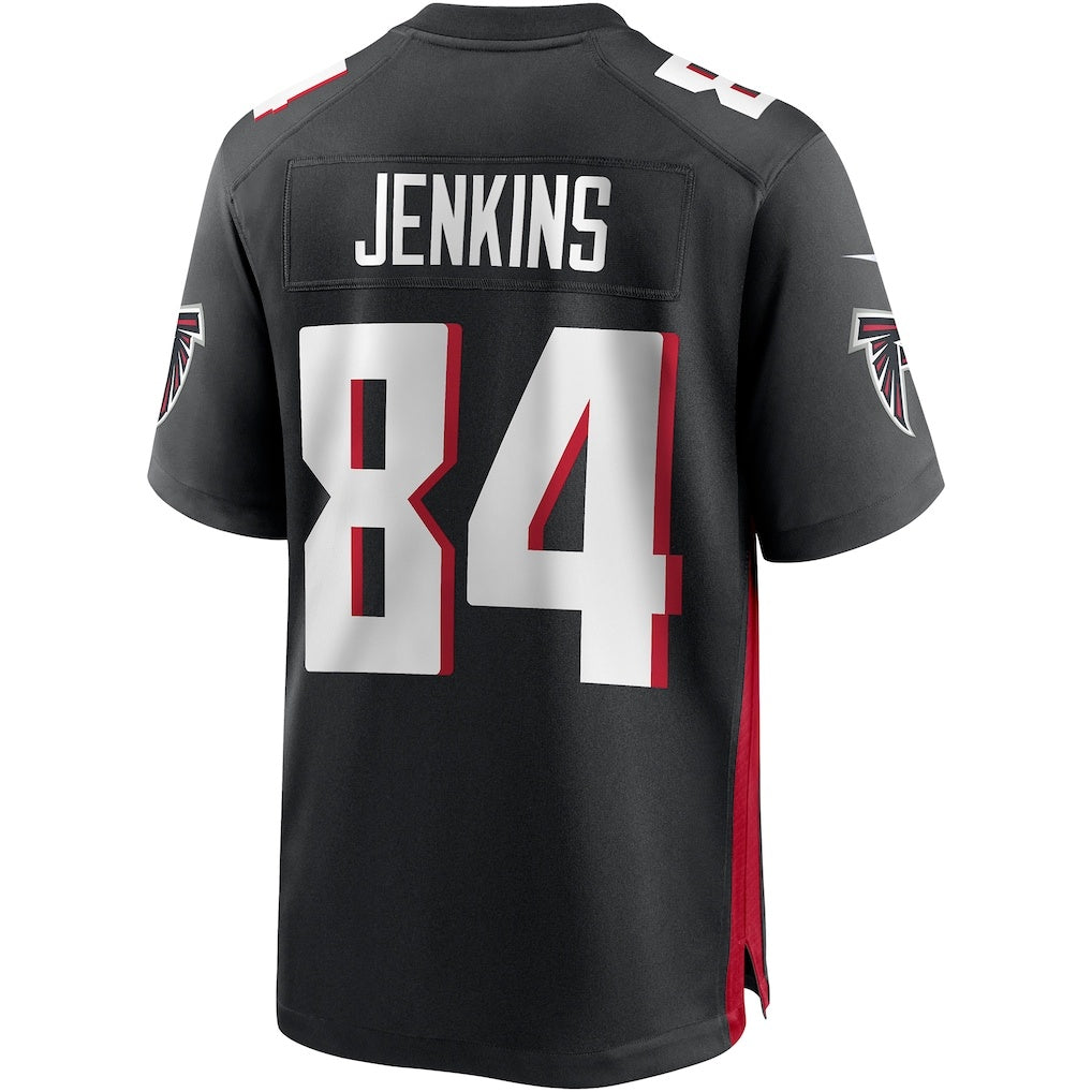 A.Falcons #84 Alfred Jenkins Black Fedasgoge Game Retired Player Jersey
