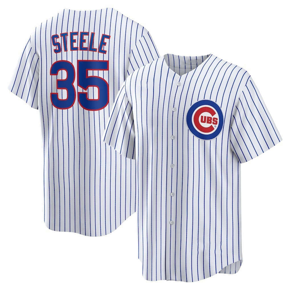 Chicago Cubs #35 Justin Steele White Fedasgoge Home Replica Jersey