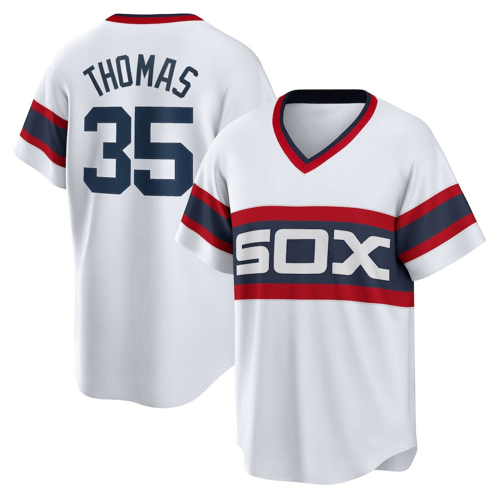 Chicago White Sox #35 Frank Thomas White Fedasgoge Home Cooperstown Collection Player Jersey