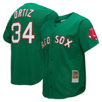 Boston Red Sox #34 David Ortiz Player Green Fedasgoge Mitchell & Ness Cooperstown Collection Mesh Home Stitched Jerseys