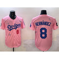 Los Angeles Dodgers #8 Enrique Hernandez Pink Fedasgoge 2025 Tokyo Series Limited Stitched Jersey