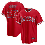 Los Angeles Angels #27 Mike Trout Player Red Fedasgoge Home Game Stitched Jerseys