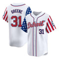 Detroit Tigers #31 Riley Greene White Fedasgoge 2025 Independence Day Vapor Premier Limited Stitched Jersey