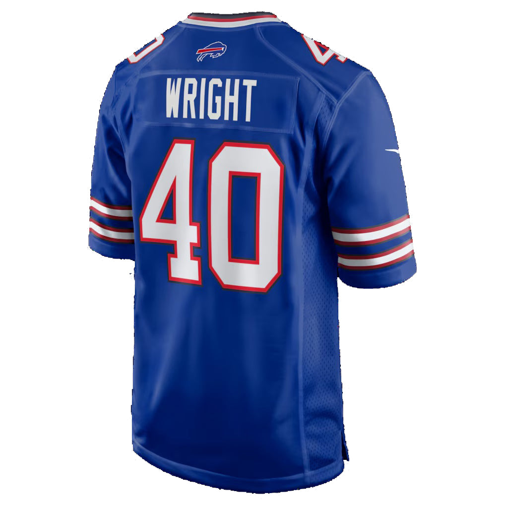 B.Bills #40 Matthew Wright Royal Fedasgoge Team Game Jersey