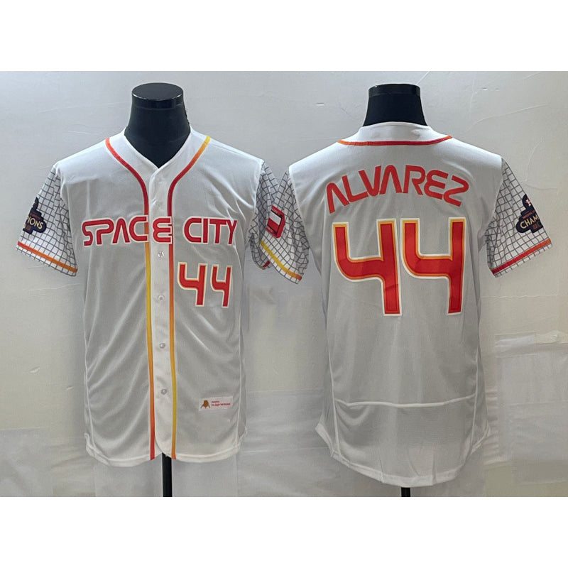 Houston Astros #44 Yordan Alvarez Number White Fedasgoge 2023 City Connect Flex Base Stitched Jersey 2