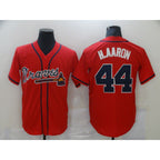 Atlanta Braves #44 Hank Aaron Red Fedasgoge Game Jerseys