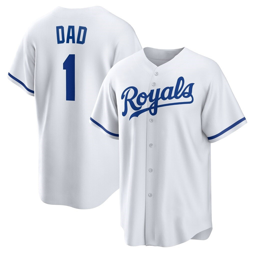 Kansas City Royals #1 Dad White Fedasgoge Home Replica Jersey