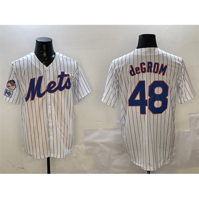 New York Mets #48 Jacob DeGrom White Fedasgoge 2025 Spring Training Cool Base Stitched Jersey