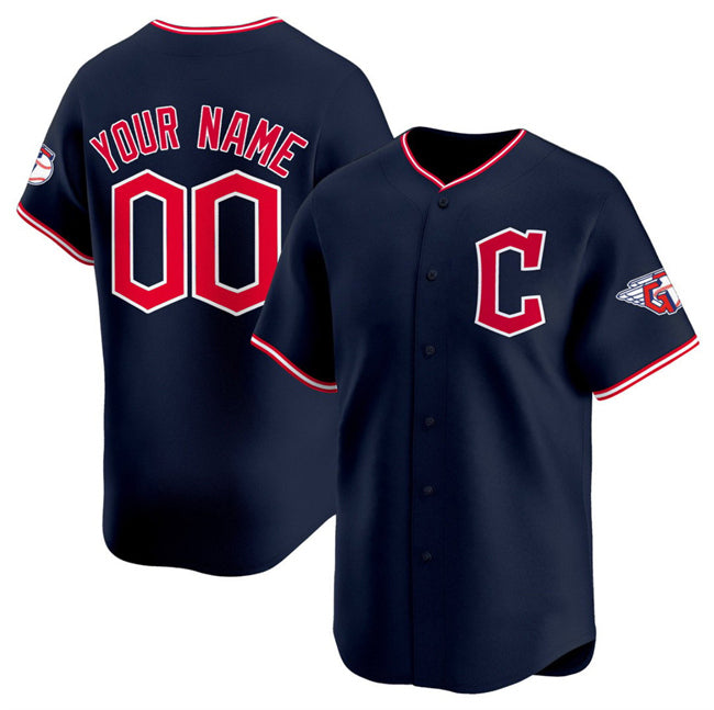 Custom Cleveland Guardians Active Player Navy Fedasgoge 2025 Alternate Limited Stitched Jersey