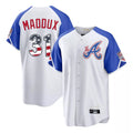Atlanta Braves #31 Greg Maddux Player White Fedasgoge USA 250 Fourth Of July City Connect Home Game Stitched Jerseys
