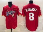Los Angeles Dodgers x One Piece #8 Enrique Hernandez Red Fedasgoge Vapor Premier Limited Stitched Jersey