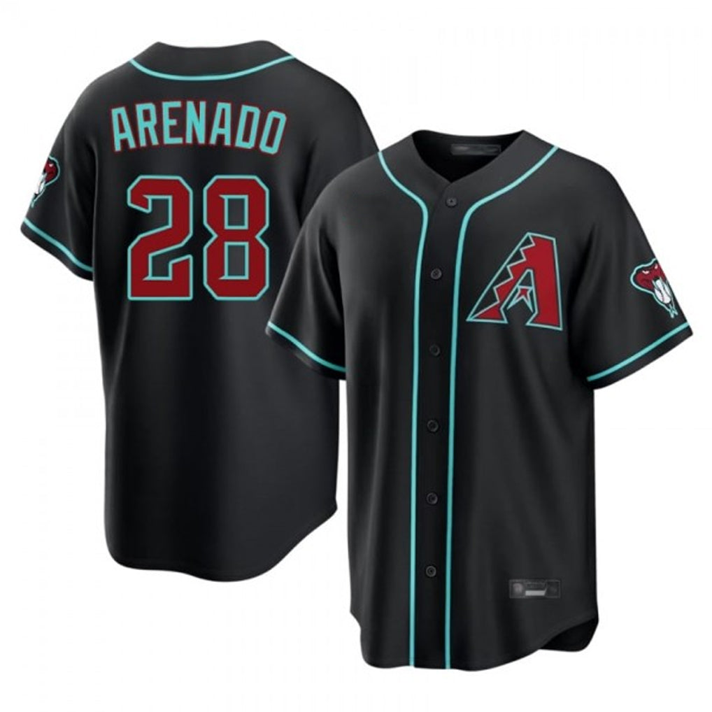 Arizona Diamondbacks #28 Nolan Arenado Player Black Fedasgoge Fashion Home Game Stitched Jerseys