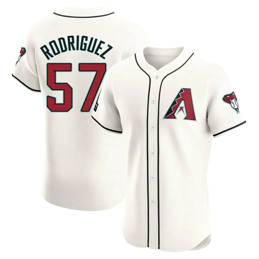 Arizona Diamondbacks #57 Eduardo Rodriguez Player Cream Fedasgoge Limited Elite Home Game Stitched Jerseys