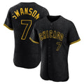 Chicago Cubs #7 Dansby Swanson Player Black Fedasgoge Snake Skin City Limited Elite Home Game Stitched Jerseys