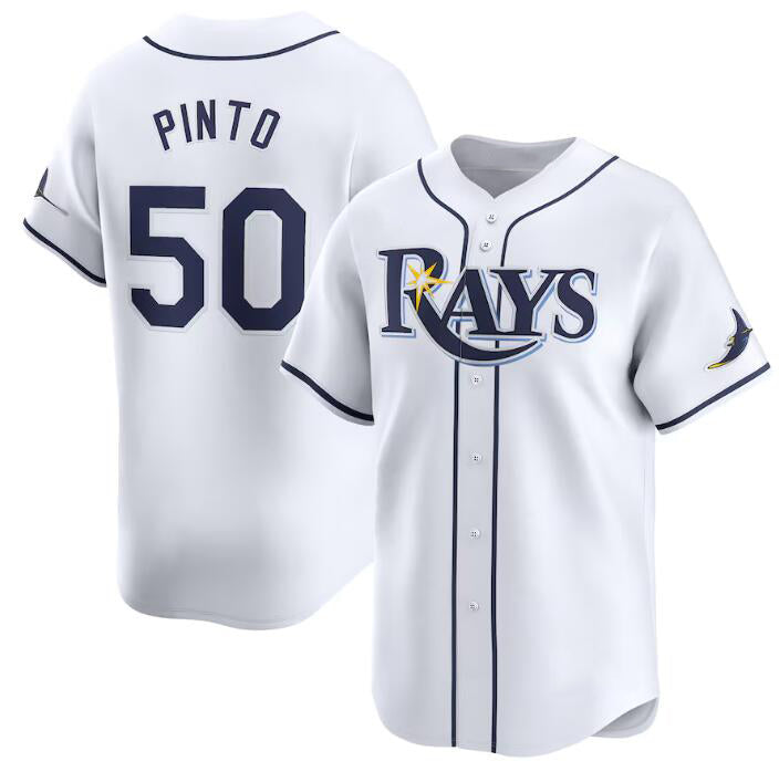 Tampa Bay Rays #50 Rene Pinto White Fedasgoge Home Limited Stitched Jersey
