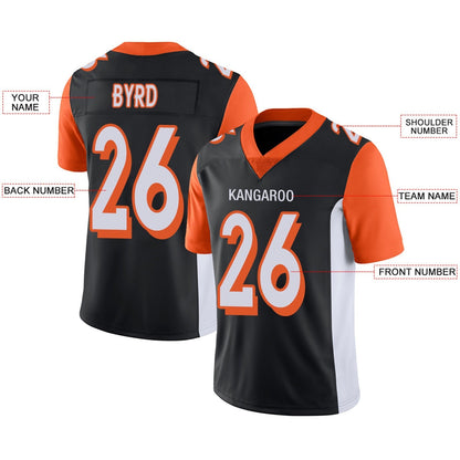 Custom Football Jerseys Team Player or Personalized Design Your Own Name for Men's Women's Youth Jerseys Orange