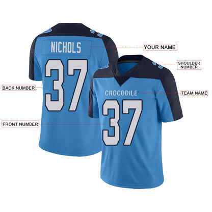 Custom Football Jerseys Team Player or Personalized Design Your Own Name for Men's Women's Youth Jerseys Navy