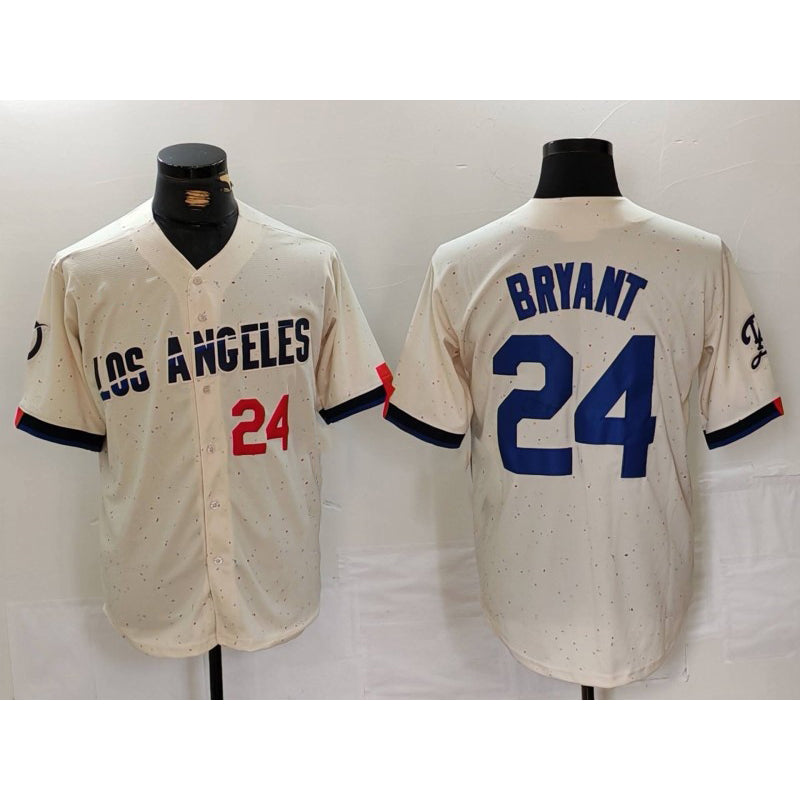 Los Angeles Dodgers #24 Kobe Bryant Number Cream Fedasgoge 2024 City Connect Limited Stitched Jersey 2