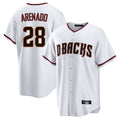 Arizona Diamondbacks #28 Nolan Arenado Player White Fedasgoge Home Game Stitched Jerseys
