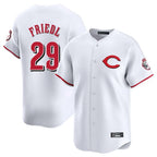 Cincinnati Reds #29 TJ Friedl Player White Fedasgoge Limited Home Stitched Jerseys