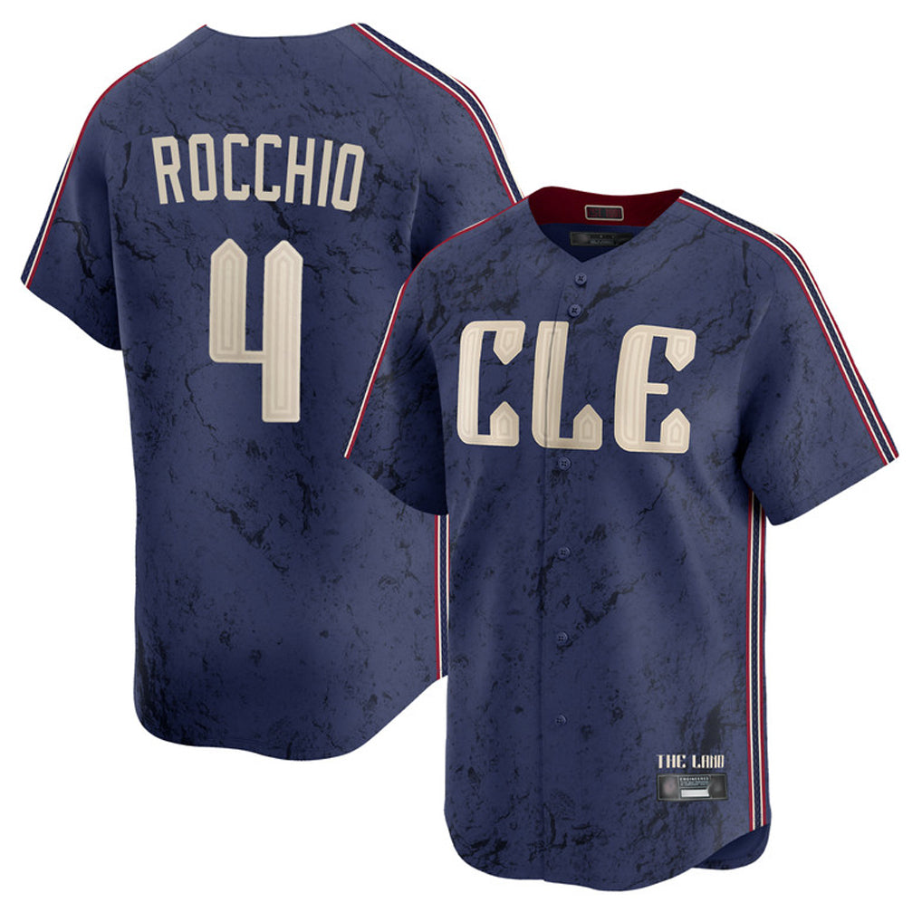 Cleveland Guardians #4 Brayan Rocchio Player Navy Fedasgoge City Connect Limited Home Stitched Jerseys