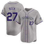 Colorado Rockies #27 Jordan Beck Player Gray Fedasgoge Limited Home Stitched Jerseys