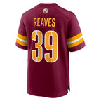 W.Commanders #39 Jeremy Reaves Burgundy Fedasgoge Game Jersey 2