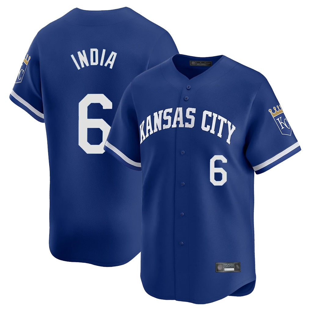 Kansas City Royals #6 Jonathan India Player Royal Fedasgoge Limited Home Stitched Jerseys