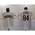 San Diego Padres #84 Dylan Cease White Fedasgoge Team Logo Stitched Cool Base Jersey
