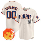 Custom San Diego Padres x Dragon Ball Cream Fedasgoge Vapor Premier Limited Jersey - All Stitched